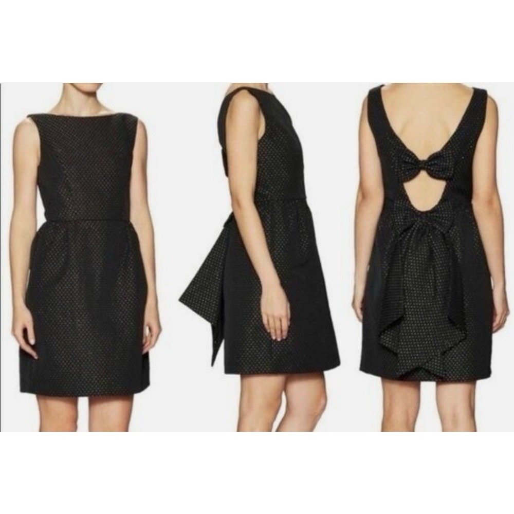 ERIN Fetherston Women's Winnie Blk Gold, pockets, Back‎ Fit Flare Dress, Size 10